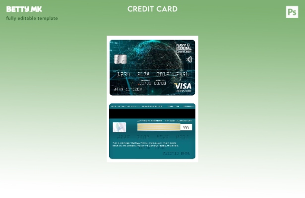 Модерен стил на шаблон за картички за виза за потпис на банката на Федералната м